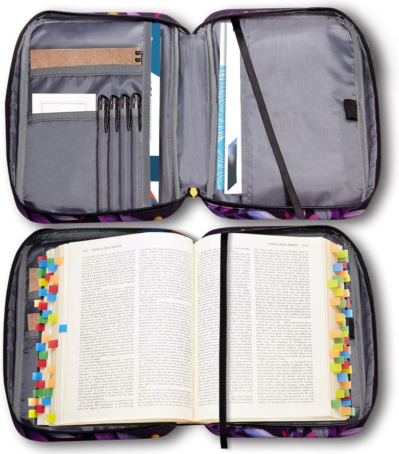 GUEER Bible Cover for Women, Bible Holder, Bible Cover Carrier Carrying Organizer Bag, God is Within Her She Will Not Fall, Zipper and Pockets for Standard Size Bible, Gift for Women(Pink1) - Image 4
